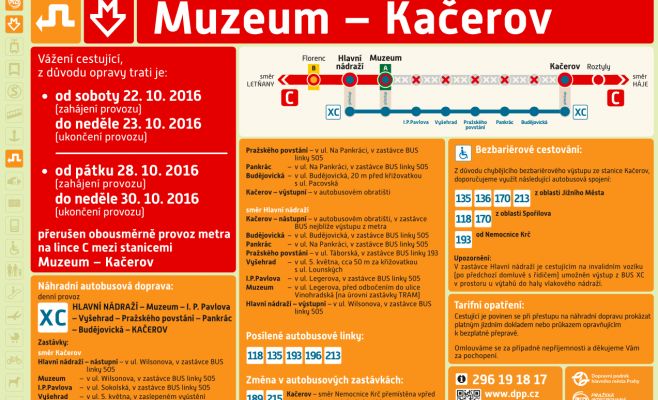 В эти выходные в Праге временно не будет работать метро