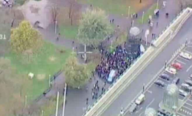 Актуальная ситуация в центре Праги. Видео