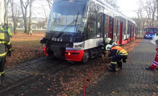 В Праге ради спасения щенка подняли трамвай