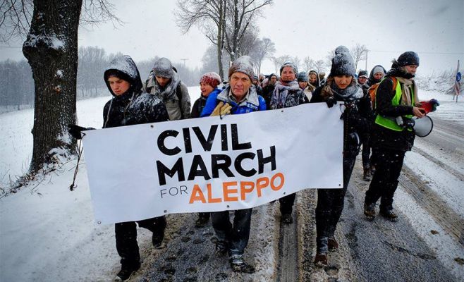 «Гражданский марш за Алеппо» добрался до Праги