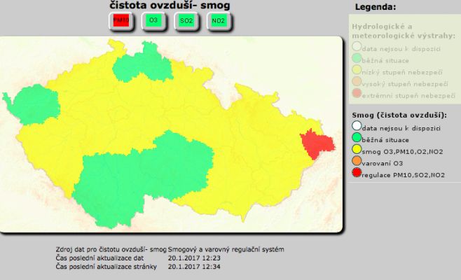 В Чехии объявлена смоговая ситуация
