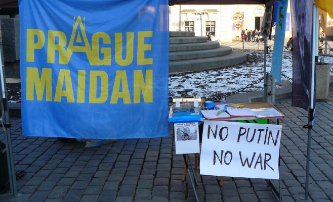 В центре Праги состоялась демонстрация «Стоп Путин! Стоп война!»