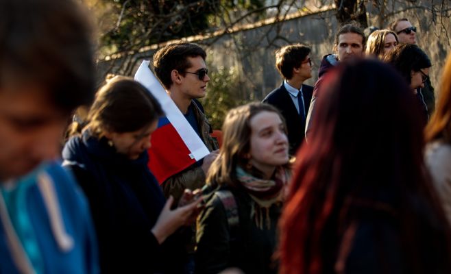 В Праге состоялась демонстрация «Он вам не Димон»