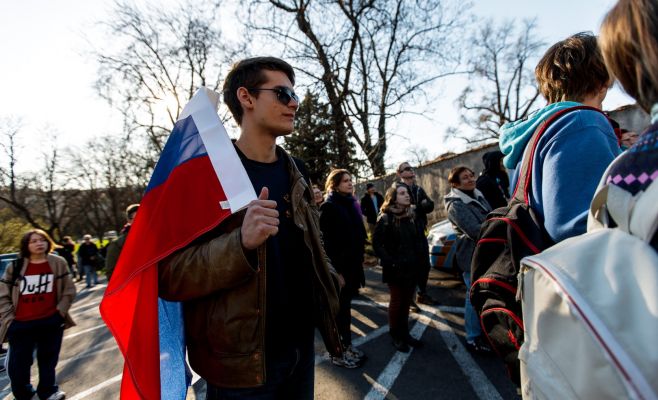 В Праге состоялась демонстрация «Он вам не Димон»