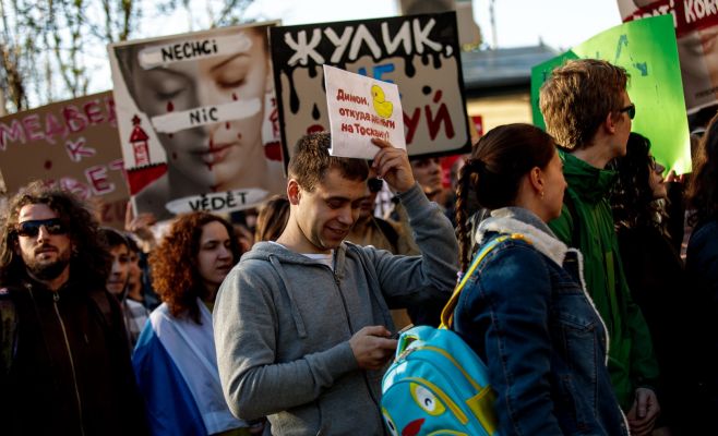 В Праге состоялась демонстрация «Он вам не Димон»