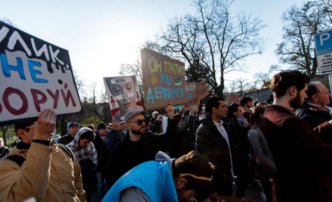В Праге состоялась демонстрация «Он вам не Димон»