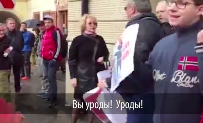 Во время акции «Бессмертный полк» в Праге произошел конфликт с местными жителями. Видео.