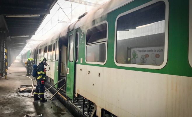 В Праге на вокзале загорелся вагон поезда
