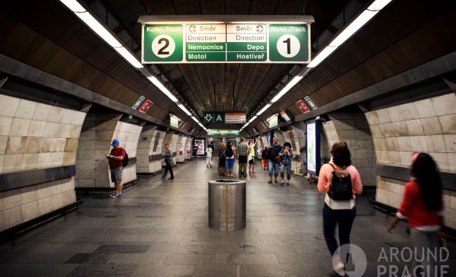 В Праге не работала «зелёная» ветка метро