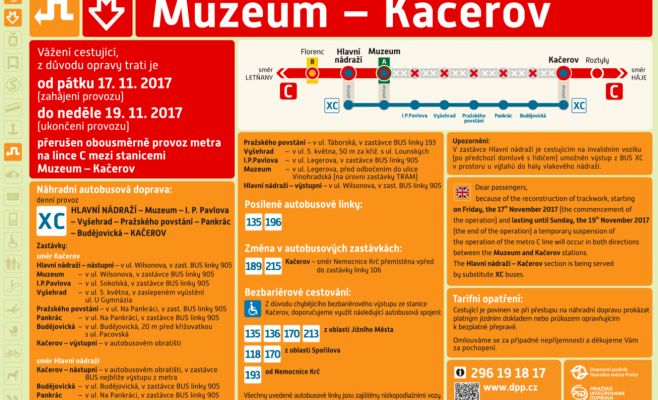 В выходные не будет работать «красная» ветка пражского метро