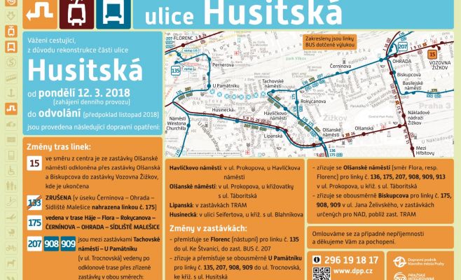 Ремонт Гуситской улицы в Праге привёл к транспортному коллапсу