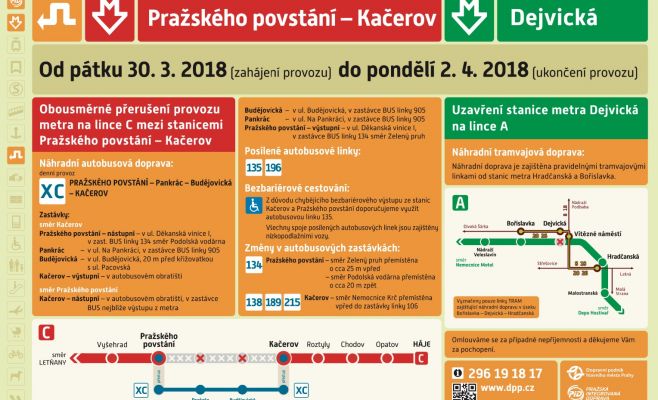 «Красная» ветка пражского метро временно не работает