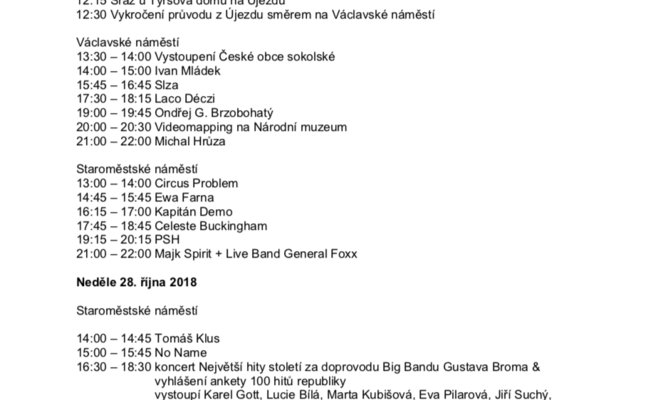 Сегодня Прага отметит фейерверком, световым шоу и концертами 100-летие Чехословакии