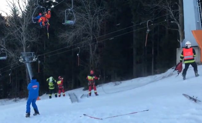 Видео: Поломка канатной дороги в Чехии