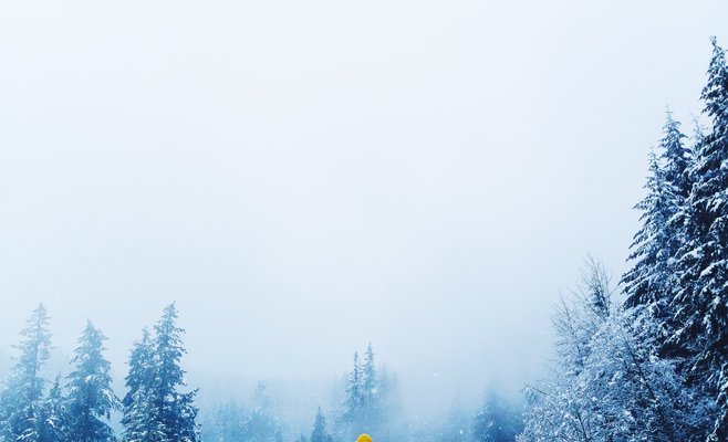 В чешских горах выпал снег