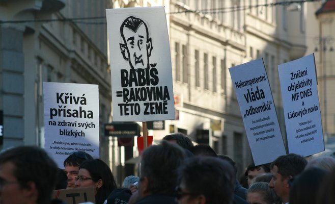Вчера в Брно состоялась последняя в этом году демонстрация против Андрея Бабиша