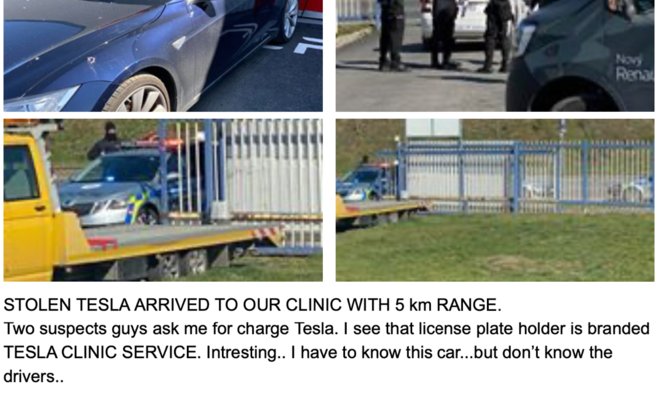 Задержаны двое молодых преступников, угнавших автомобиль Tesla в Праге