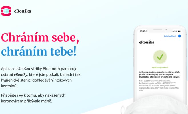 Приложение eRouška для борьбы с COVID-19 в Чехии доступно на Android и iOS