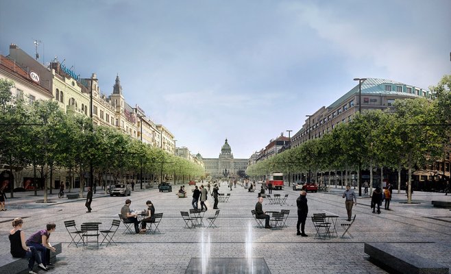 Фото: в Праге началась реконструкция Вацлавской площади