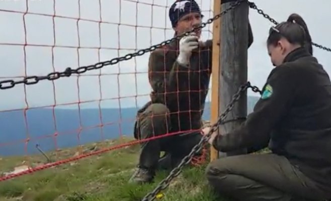 На вершине Снежки установили защитные сетки от туристов