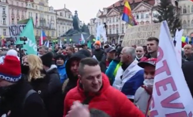 В центре Праги около 3 тыс. человек протестовали против мер правительства