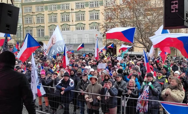 Во время акции протеста в центре Праги были задержаны несколько человек