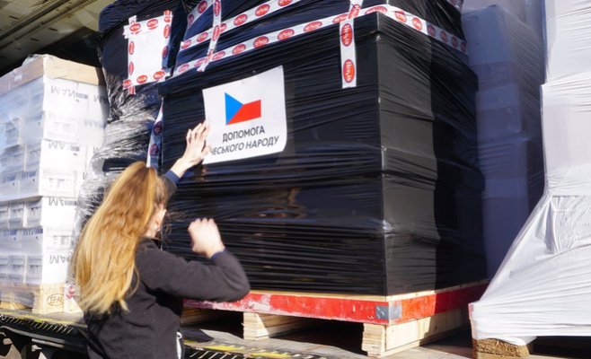 Поезд с гуманитарной помощью для Украины сегодня вечером отправился из Праги