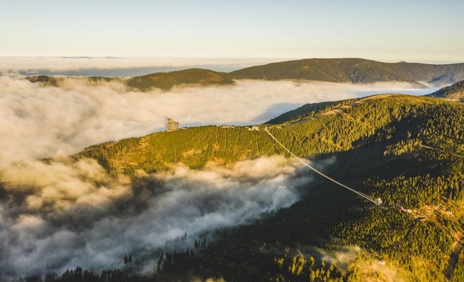 Самый длинный подвесной мост в мире в Долни Морава за месяц посетили 45 тыс. человек