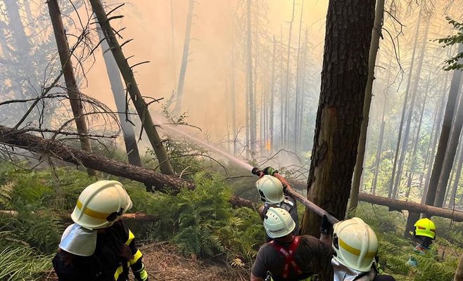 Дым от пожара в Чешской Швейцарии накрыл половину страны