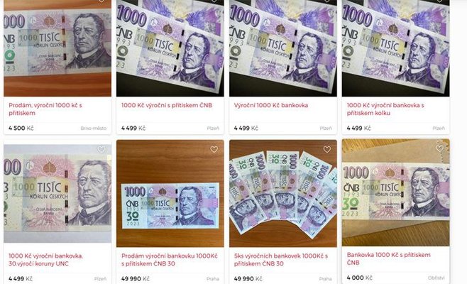 В интернете люди уже начали продавать новую купюру номиналом 1000 крон в 5 раз дороже