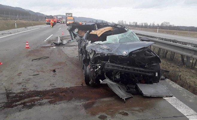 Из-за аварии трассу D1 закрывали на 2 часа