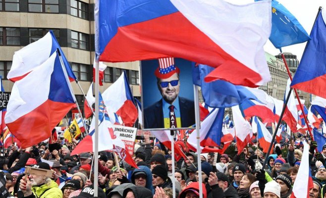 Протест против бедности на Вацлавской площади: ФОТО