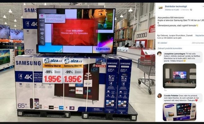 Скидки до 99% на Alza? Мошенники заманивают вас электроникой со скидкой