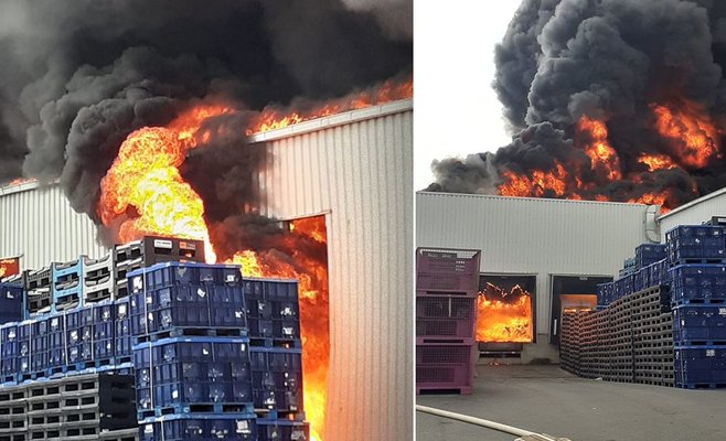 Пожарные тушили пожар в цехе в Жебраке, ущерб составляет 1,8 млрд.