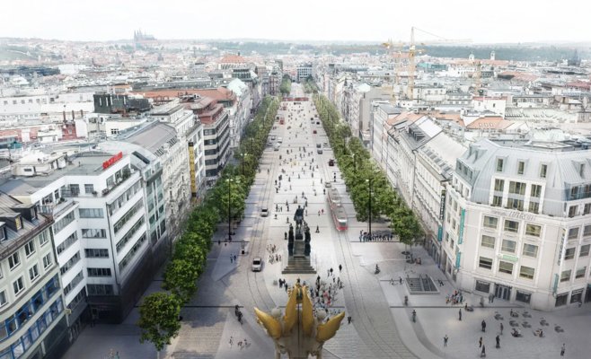 Трамвайные пути будут проложены на Вацлавской площади