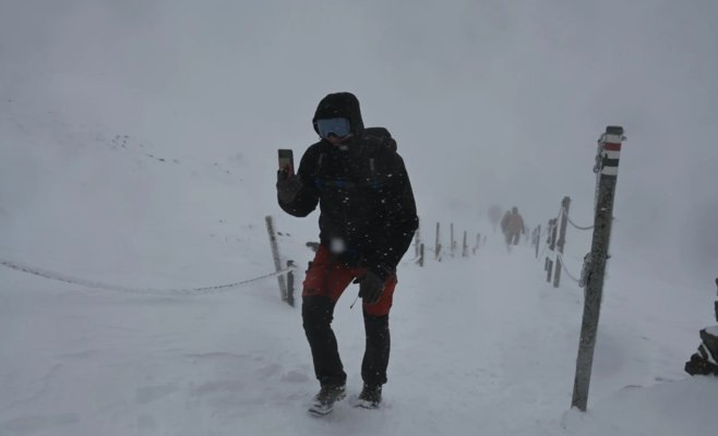 Крконошские хребты накрыла снежная буря