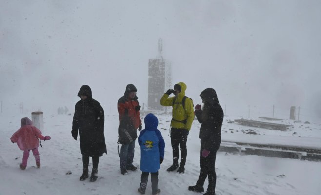 Крконошские хребты накрыла снежная буря