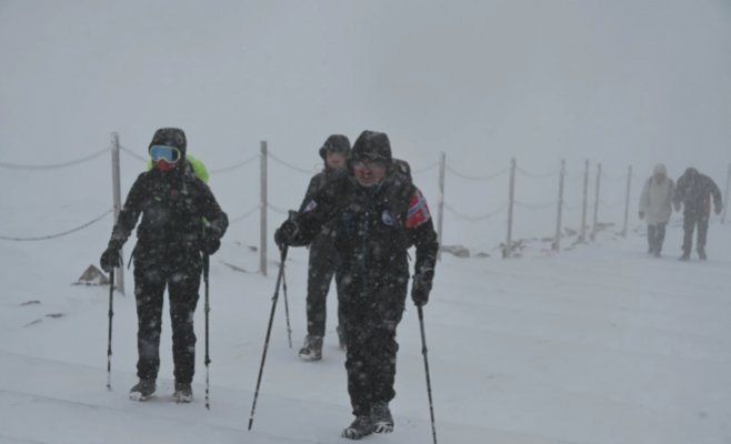 Крконошские хребты накрыла снежная буря