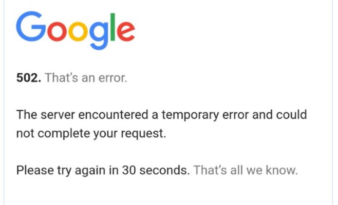 В Google произошел глобальный сбой
