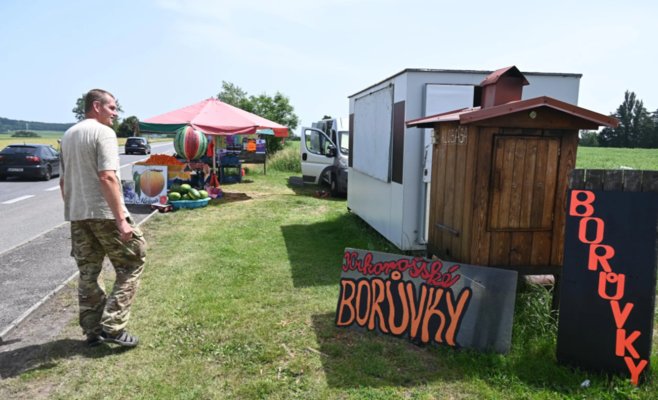 Продавцы вдоль дорог предлагают 