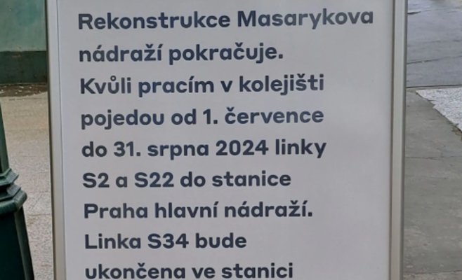Перестройка Масарикова вокзала в Праге: некоторые линии перенаправлены на главный вокзал