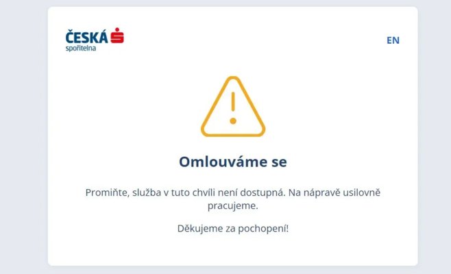Технические проблемы в банкинге České spořitelny: Сервисы восстановлены
