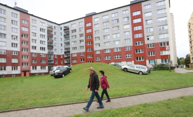 Жилой массив в Опаве под водой: между панельными домами течет река