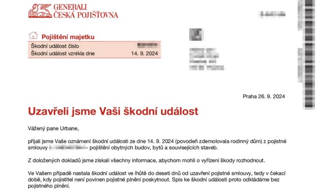 Страховая отказала пострадавшей семье с Йесеницка в выплатах, но люди собрали миллионы на помощь