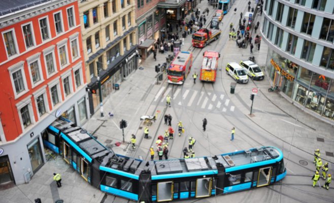 Трамвай в центре Осло въехал в магазин электроники: пострадали четверо