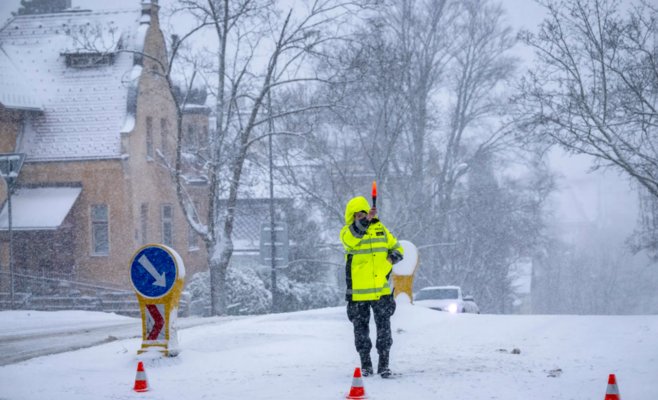 В Либерецком крае транспортный коллапс из-за сильного снегопада