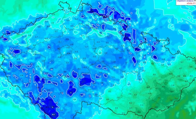 Утро с морозом: на Шумаве температура опустилась до -9 °C