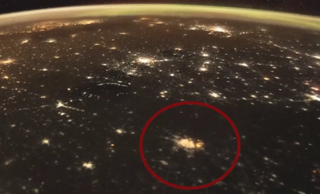 Необычные кадры: атаку на Киев засняли с Международной космической станции