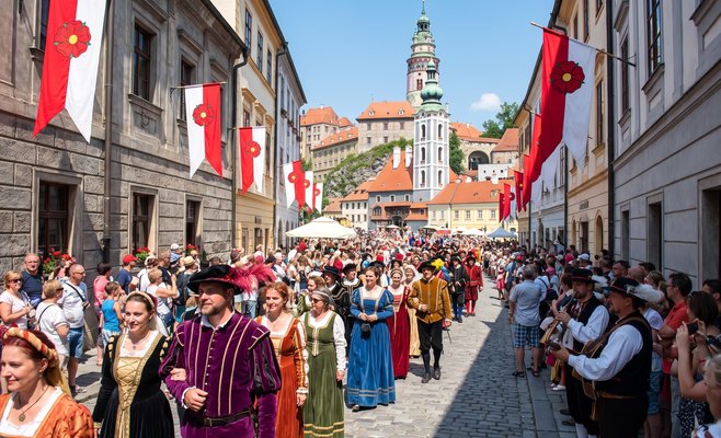 Фестиваль Slavnosti pětilisté růže в Чески-Крумлове