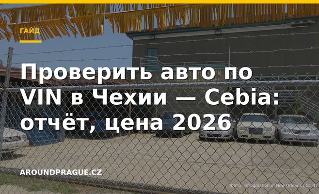 Проверить авто по VIN в Чехии — Cebia: отчёт, цена 2026